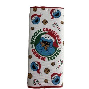 Sesame Street Cookie Monster Christmas Dish Drying Mat Candy Canes NEW